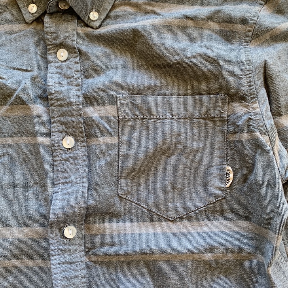 Vans Button Down Denim Striped - image 3